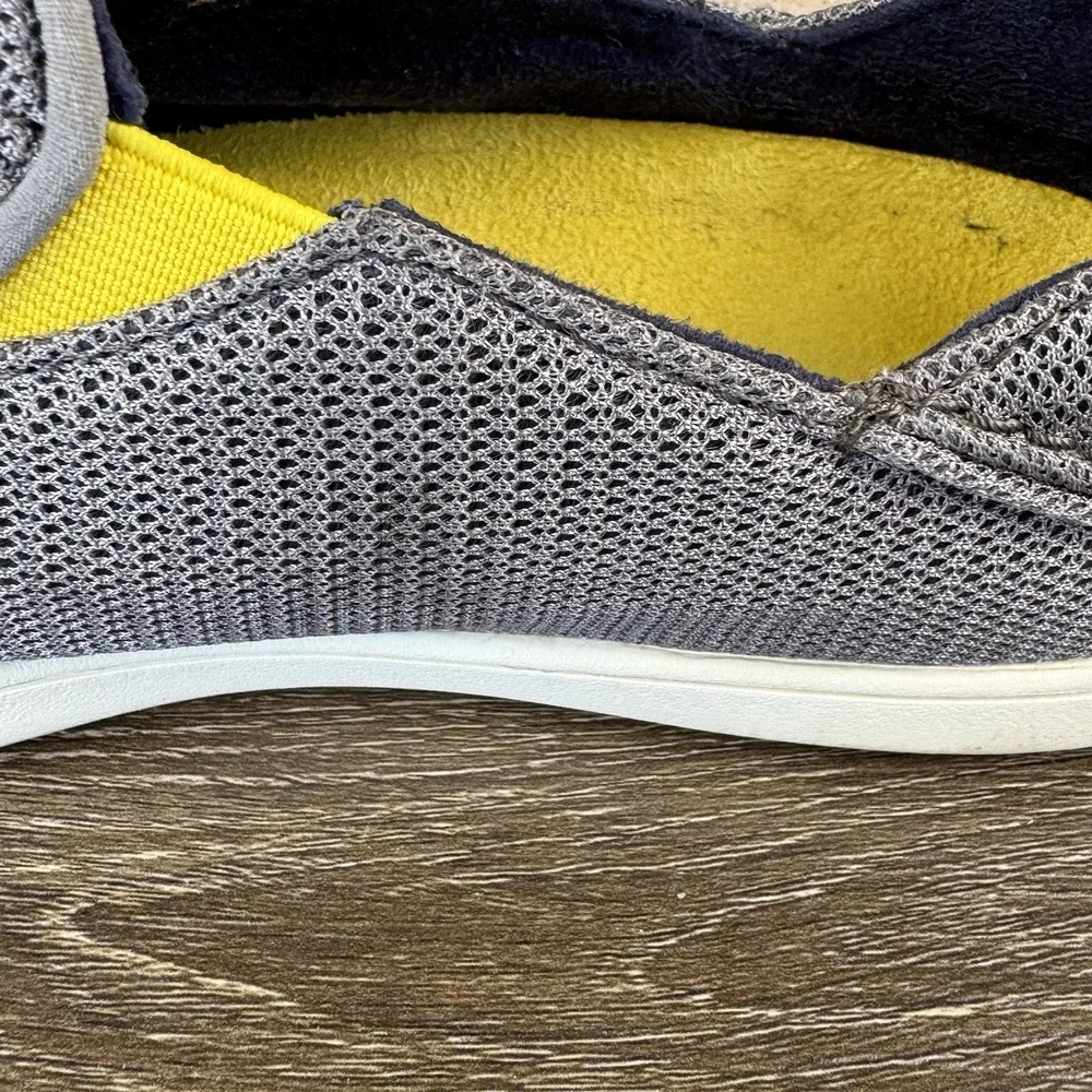 Olukai Nohea Mesh Men's Casual Slip On Boat Shoes Sz 8 Gray Yellow 10188-RK12
